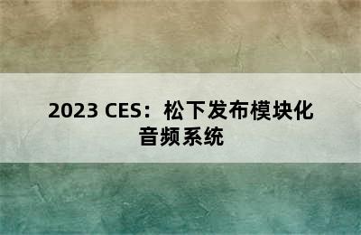 2023 CES：松下发布模块化音频系统